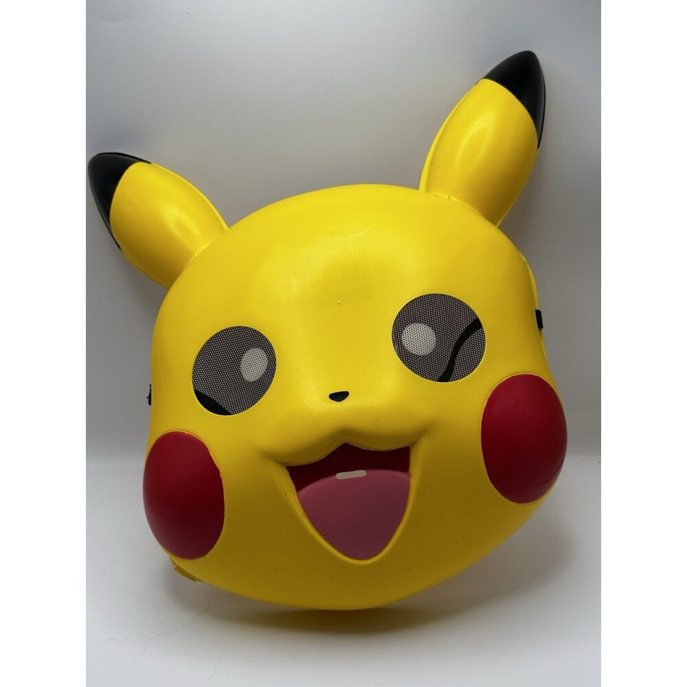 Pikachu Pokemon Mask 2019 Disguise Official Kids Costume Half Mask Yellow EUC